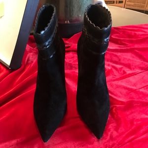 black suede booties